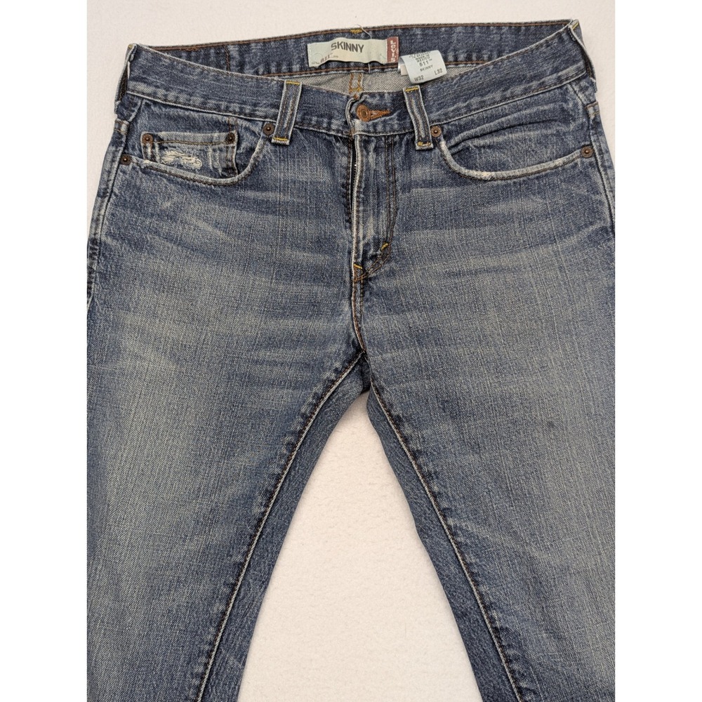 Levis 511 Skinny Jeans Mens 32x32 Vintage Made in Mexico Stretch Denim Low Rise